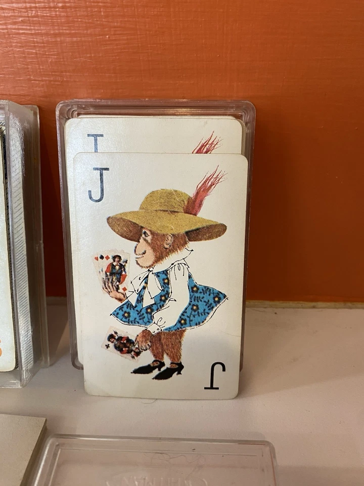 2 juegos de juegos de cartas vintage, estuche de plástico e instrucciones para tarjetas Rock Foto 3 de 4