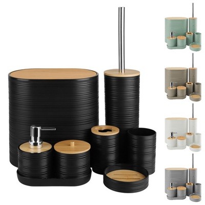 8Pcs Bathroom Accessories Set Bathroom Holder Toilet Brush Trash Can Soap Dish