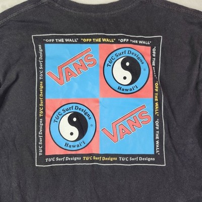 VANS x T&C Surf Designs Hawaii Collaboration T Shirt Black Long Sleeve Mens M