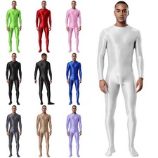 Male Adult Spandex One Piece Unitard Full Body Suit Costume Ultrathin Clubwear