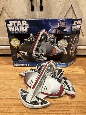 VINTAGE 2010 Star Wars The Clone Wars  Republic Swamp Speeder *read