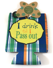 Blue Plaid I Drink Til I Pass Out Baby Bottle Sleeve Blossoms  Buds