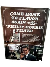 1966 Philip Morris Filter Cigarettes Come Home to Flavor Vintage Print Ad