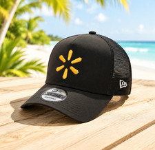 Walmart Black Mesh Trucker Hat Embroidered Lo...