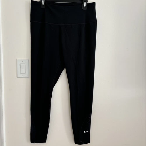 Leggings Nike donna Hi Rise lunghezza caviglia 7 8 colore nero taglia L nuovi con etichetta