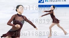 New Ice Figure Skating Dress Figure Skating Dress For Competition brown