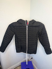 Cat  Jack Unisex Kids Hooded Puffer Jacket Full Zip Lined Size L Black