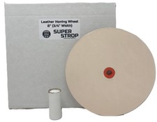 8 in Leather Honing Stropping Wheel Includes Premium White Buffing Compound M...