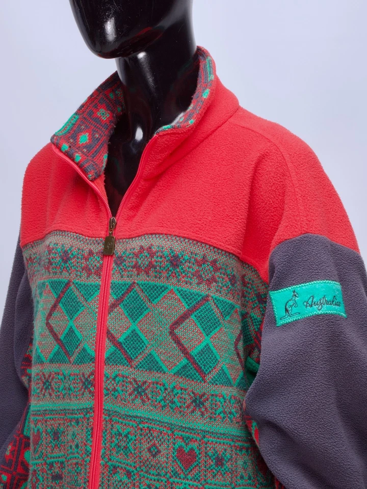 Women's Australian by L'Alpina Italy Vintage Multicolor Geometric Fleece Jacket - Image 2 of 4