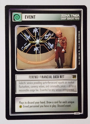 Star Trek CCG Holodeck - Ferengi Financial Data Net - 19R  Event  NEVER PLAYED