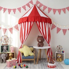 4 Pcs 6 x 3 ft Carnival Circus Tent Decor Red and White Stripe Carnival Hallowee