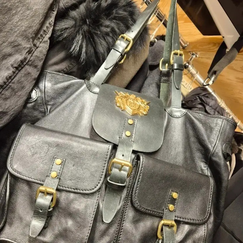 Givenchy Vintage Black Leather Tote Bag