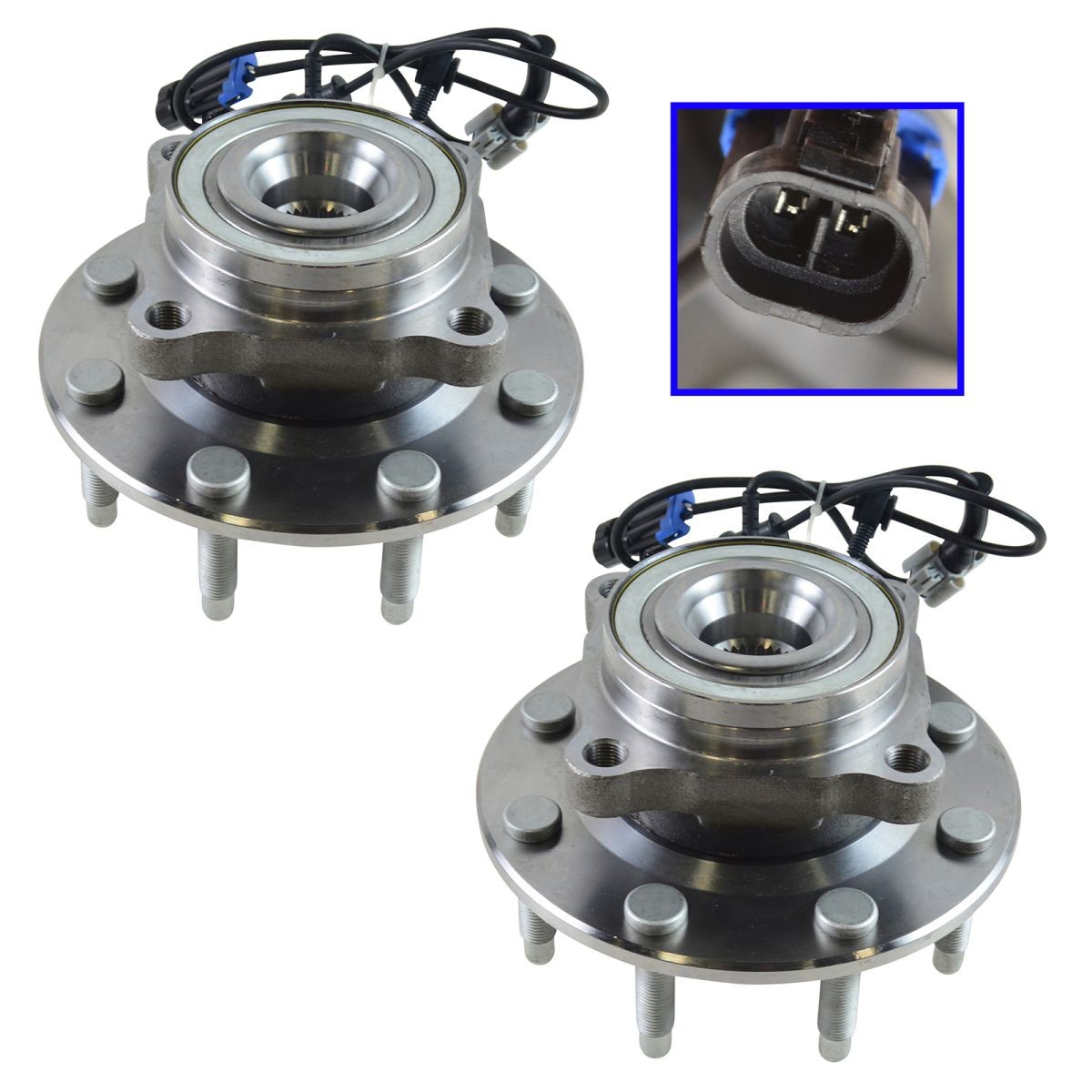 TRQ Front Wheel Hub & Bearing Left & Right Pair for GMC Sierra Chevy Hummer