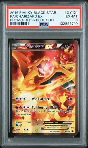 2016 POKEMON XY BLACK STAR PROMO RED & BLUE COLL FULL ART/CHARIZARD EX PSA 6