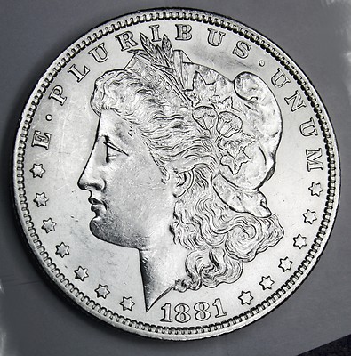 1881-o Morgan Silver Dollar. Full Chest Feathers BU (Inventory A)