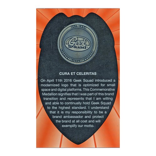Geek Squad - Best Buy Commemorative Medallion 2016 (Cura Et Celeritas) Coin - Picture 2 of 2