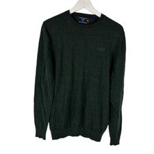 Superdry Mens Hunter Green Knit Crewneck Pullover Size Medium