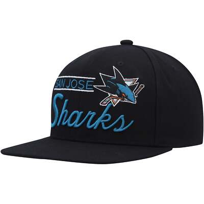 MENS MITCHELL & NESS NHL RETRO LOCK UP SNAPBACK SHARKS - BLACK