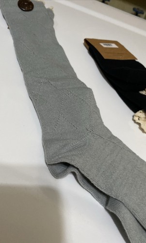 ICON Collection Knee High & Ankle Socks Blue & Black Crochet Ivory Lace Trim OS - Picture 10 of 11