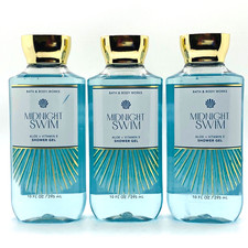 3-Pack Bath Body Works MIDNIGHT SWIM Shower Gel Wash 10 fl.oz