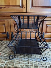 METAL MAGAZINE RACK -  ART DECO STYLING Bronze & Black  Sturdy DOUBLE DECKER New