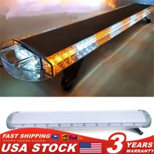 LED Light Bar Emergency Beacon Strobe Light Warn Tow Truck Response Amber-White