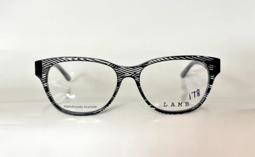 NEW L.A.M.B   LA047   BLACK   DESIGNER WOMENS ACETATE EYEGLASS FRAMES 52 15 135