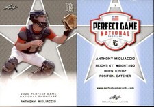 ANTHONY MIGLIACCIO 2020 LEAF PERFECT GAME NATIONAL SHOWCASE ROOKIE CARD #7