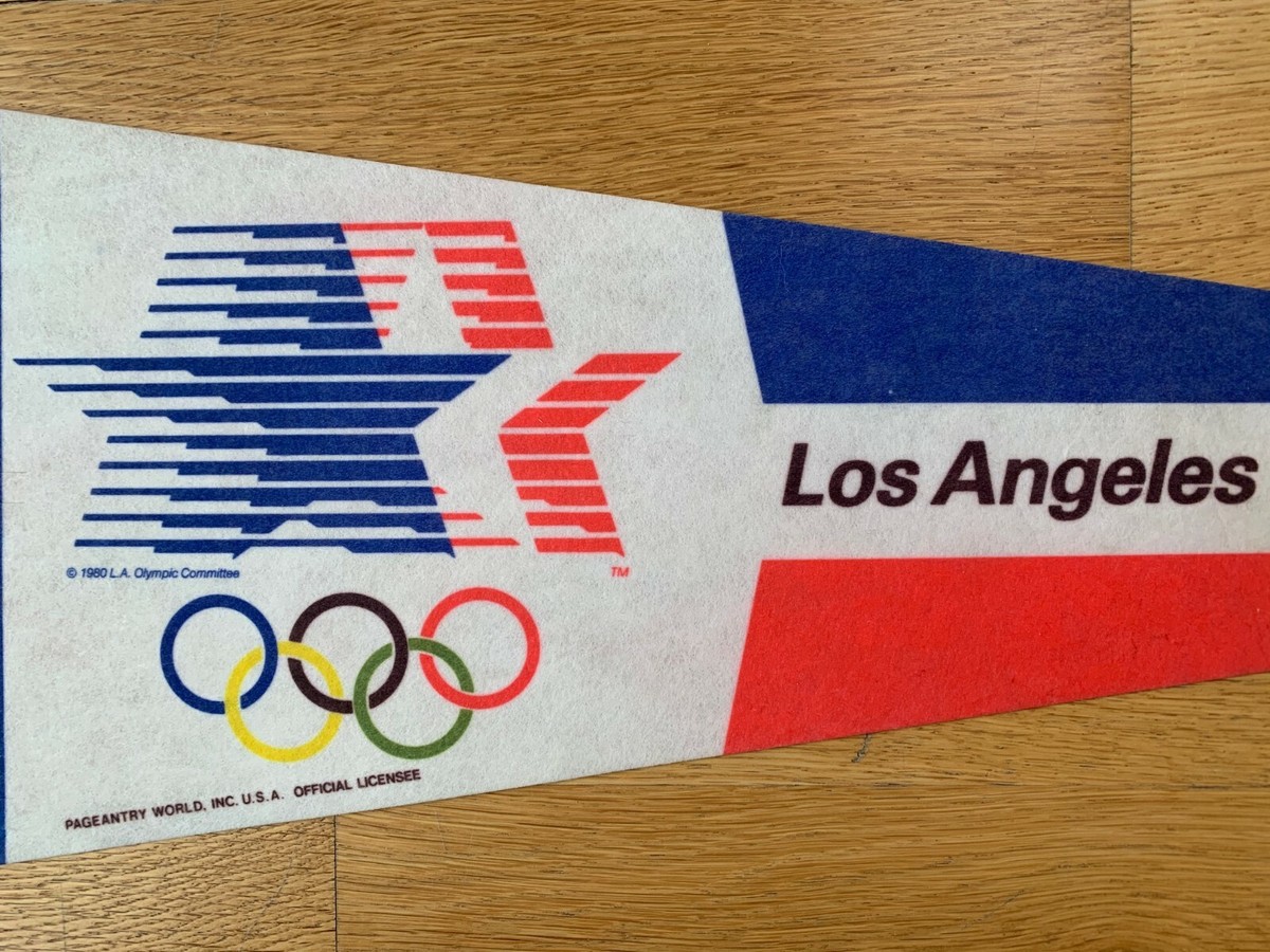 Fanion Officiel Jeux Olympiques Los Angeles 1984 - Excellent État