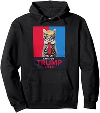 Cats for Trump Vote for President Elections 2024 Unisex Hooded Sweatshirt