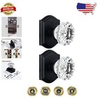 Matte Black Antique Crystal Door Knobs - 2 Pack for Elegant Décor Solutions