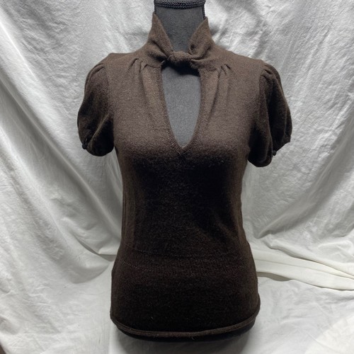 Rare Liliana Castellanos Baby Llama Fur Sweater – Luxurious Brown Mock Neck Sz S - Picture 2 of 16