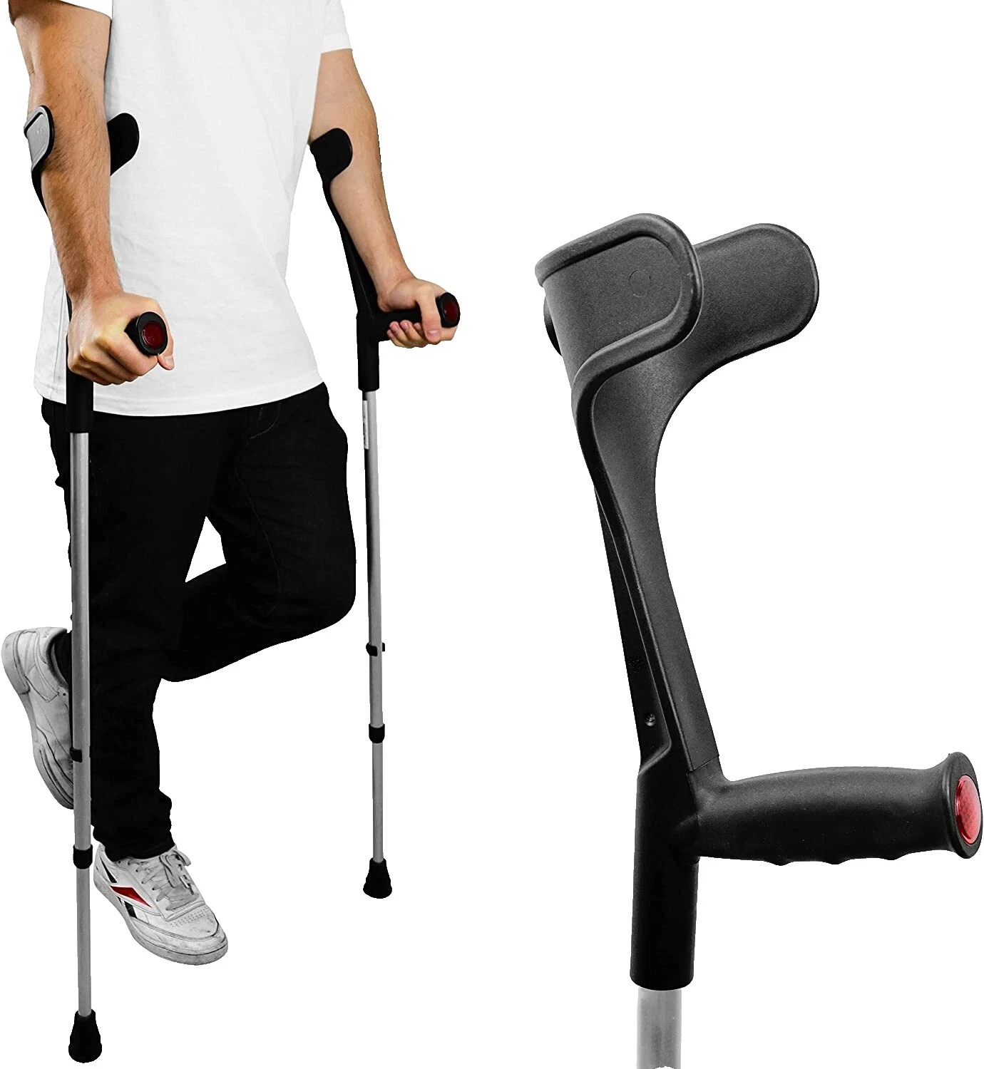 Aluminio negro antebrazo crutche muletas