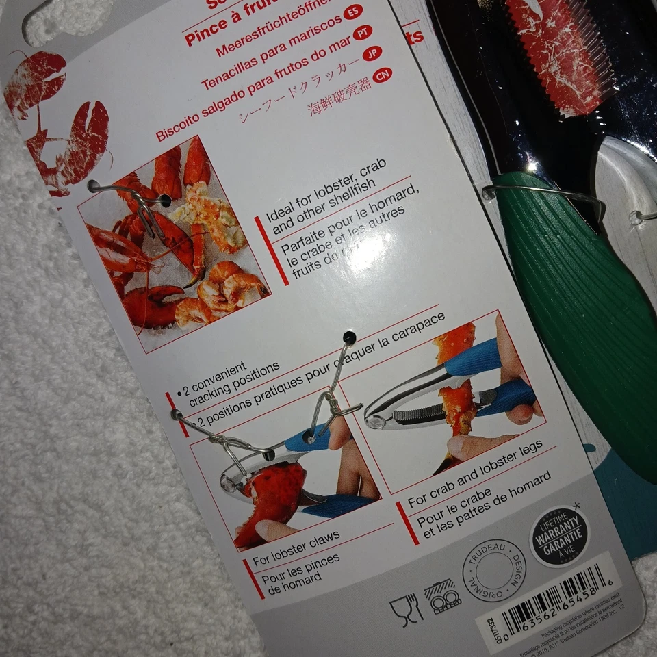 Seafood Shellfish Crackers. Stainless Steel Silicone Trudeau Maison. 4 Pair. New - Image 4 of 4