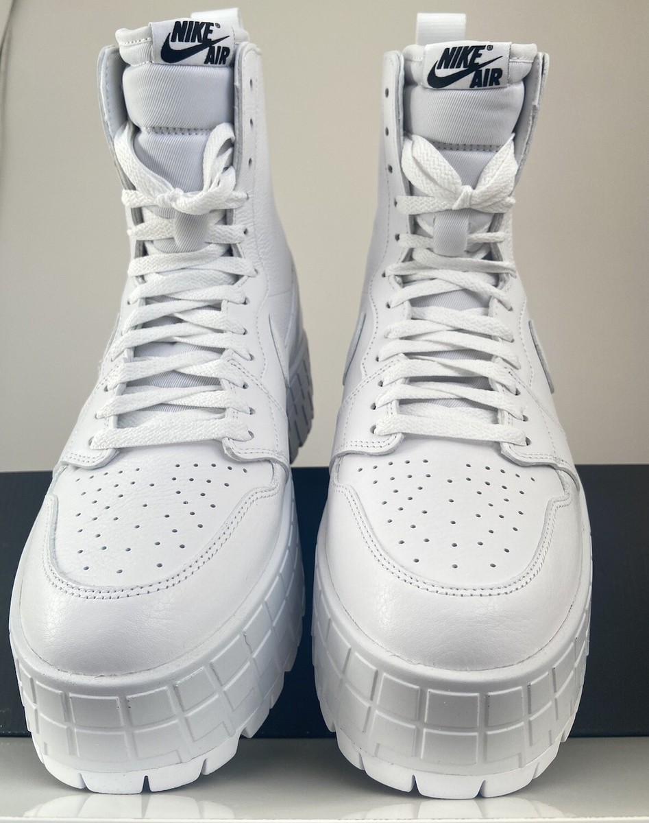 Nike Air Jordan 1 Brooklyn Boots Triple White Size 9,9.5 UK