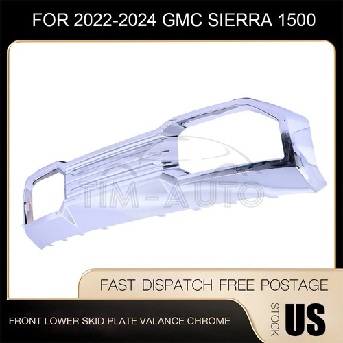 Front Bumper Lower Skid Plate Valance Chrome For 2022-2024 GMC Sierra ...