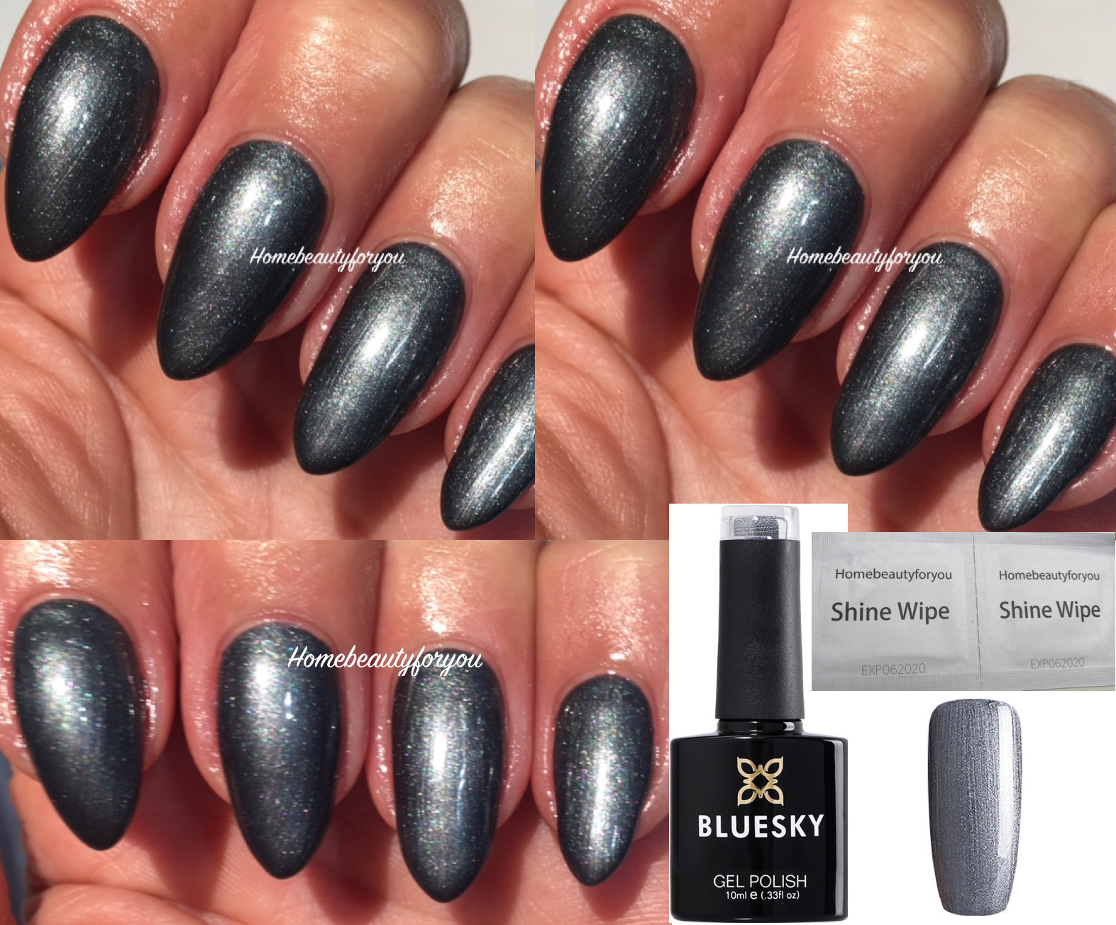 BLUESKY GEL NAIL POLISH GREY ASPHALT STEEL AUTUMN WINTER A22 LED UV SOAK OFF