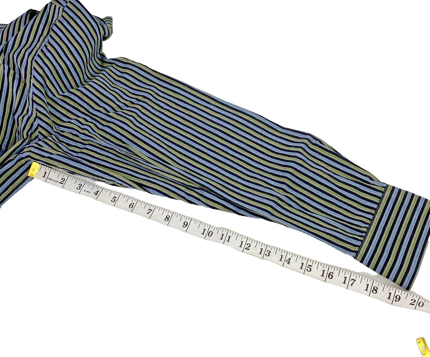 Calvin Klein XL Blue Green Striped Button Up Shirt Long Sleeve Classic Cotton thumbnail 8