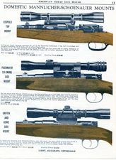 1954 Print Ad of Mannlicher Schoenauer Rifle Scope Mount Leupold Pachmayr