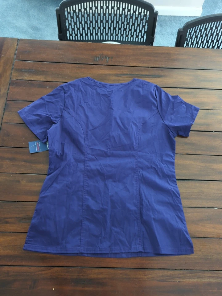 Authentic Cherokee Workwear Core Stretch Size Medium Scrub Top Purple - Image 2 of 2