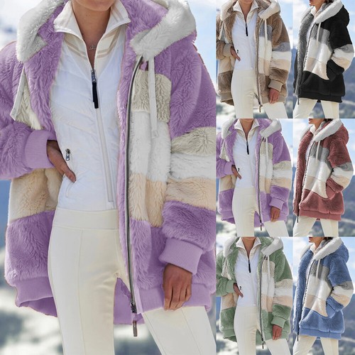 Contrasting Lamb Wool Padded Coat Women 