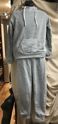 Unbranded Gray 2 pc Sweatsuit Pants & Shirt Youth Sz M NEW