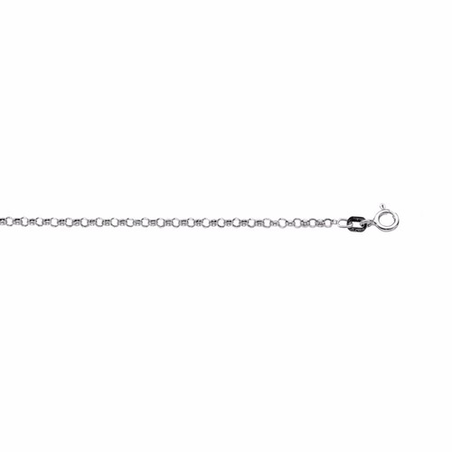 Brazalete tobillera de plata de ley con eslabones Rolo de cadena de 10 pulgadas - Imagen 2 de 3