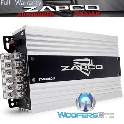 ZAPCO ST-104D-SQ-III CAR AUDIO 4-CHANNEL 600W RMS COMPONENT SPEAKERS AMPLIFIER