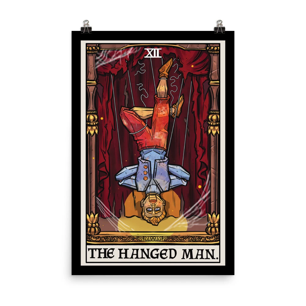 The Hanged Man Tarot Card Poster Creepy Marionette Spooky Puppet
