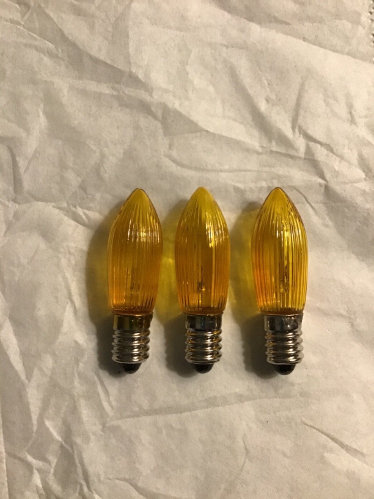 3 16V 3W C6 YELLOW CANDLE ARCH BRIDGE BULBS GERMAN CHRISTMAS LIGHTS