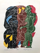 Hartwell Yeargans American School 1915-2005 Woodcut Harlem New York Bridesmaids