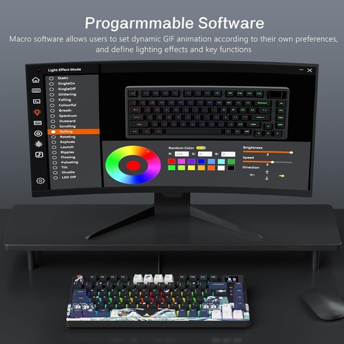 Womier S-K80 RGB Mechanical Gaming Keyboard with Multimedia Display - 75% Layout - Picture 7 of 8
