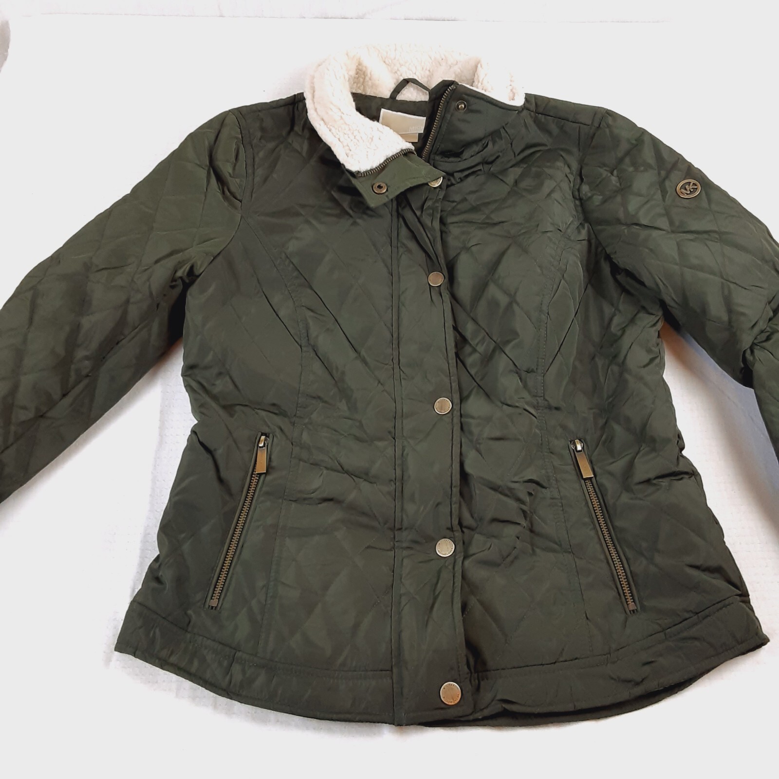 MICHAEL Michael Kors Green Quilted Womens Jacket Medi… Gem