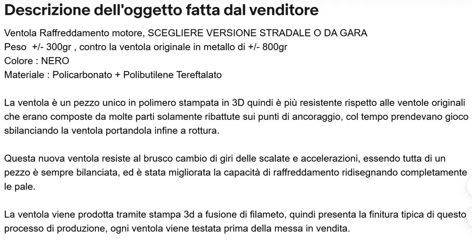 Ventola Ultraleggera +/-300gr USO GARA o STRADALE Fiat 500 Fiat 126 - Imagen 4 de 4